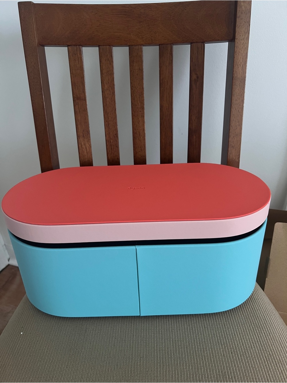 Dyson-  Coral Pink & Aqua Storage Box for hair dryer